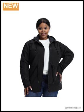 Plus Size Lightweight Water-Resistant Windproof Jacket with Hood for Travel